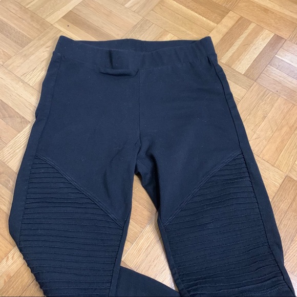 H&M Black Moto High Waisted Cotton Leggings - Picture 7 of 11